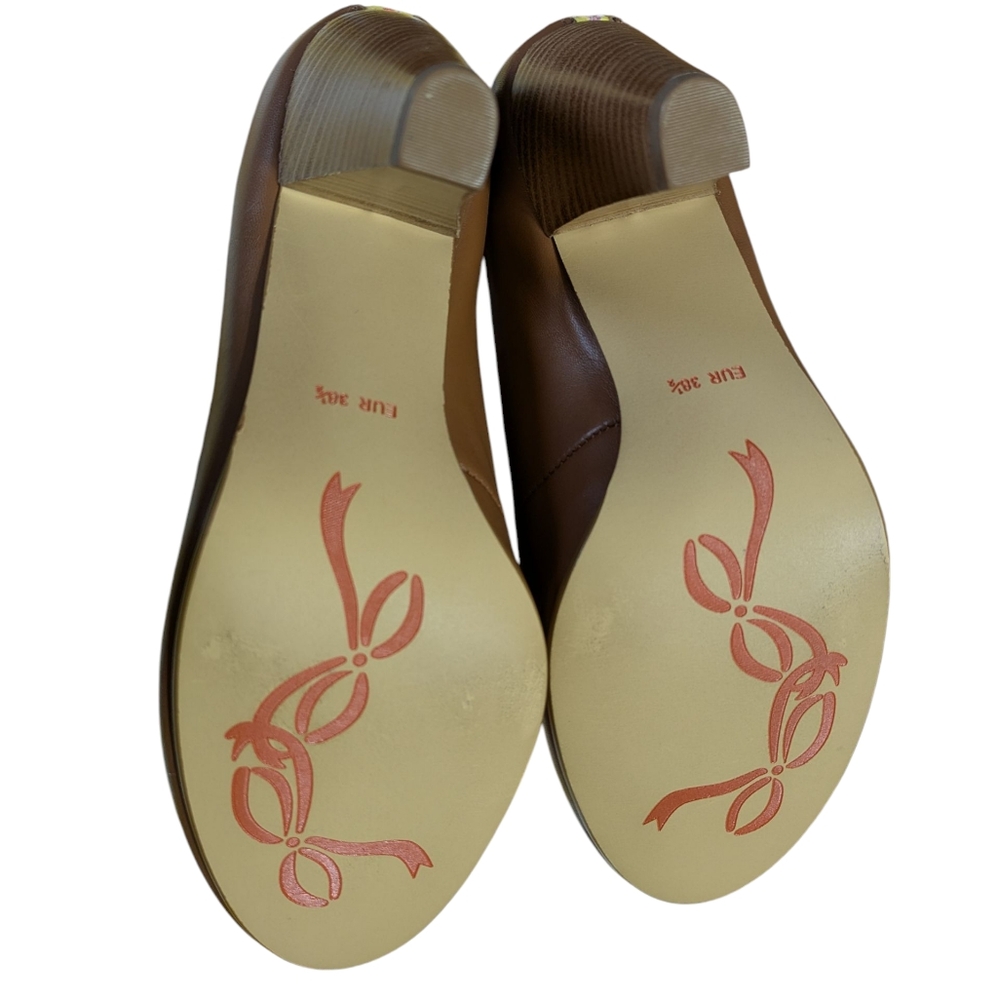 Poetic Licence Tan and Yellow Lace-Up Heels - Picture 4 of 8